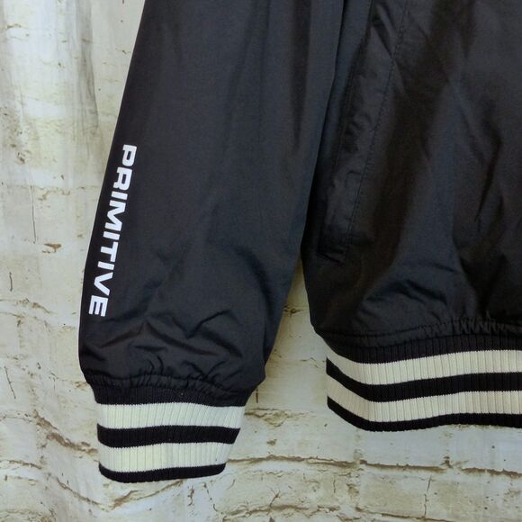Primitive Skateboarding Varsity Jacket Mens XL Black Hoodie Quilted Lined Bomber - Picture 3 of 10